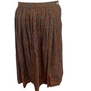 Vintage 1990s CHAUS skirt quail paisley print women’s size Petite Small midi EUC